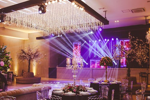 Photo of an Empty Party Hall Prepared for a Party · Free Stock Photo