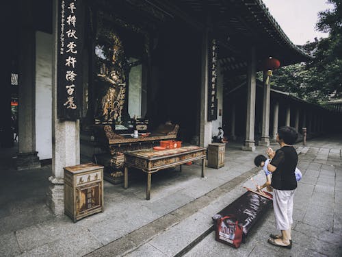 Two People at a Temple 