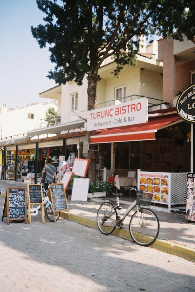 Restaurants And Shops Along The Road 