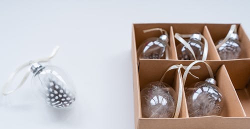 Clear Christmas Balls in a Box 