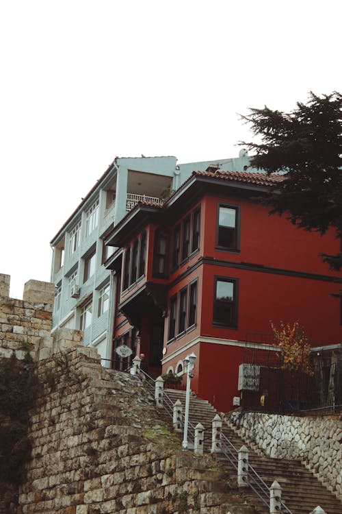 Residential Houses and Stairs in a Town