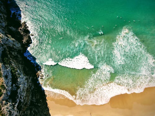 Foto d'estoc gratuïta de Costa, fons de la platja, foto aèria