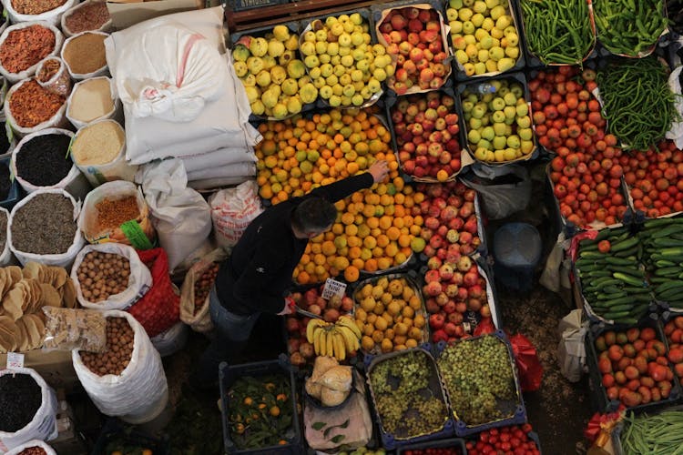 Fruits And Vegetables In A Store