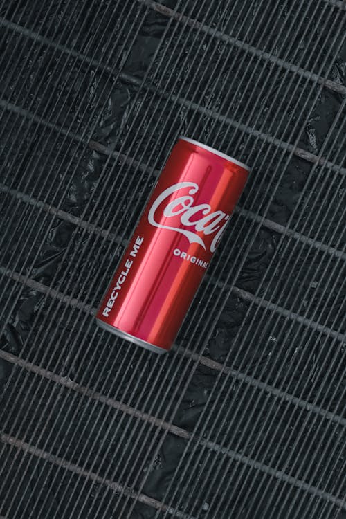 
A Close-Up Shot of a Can of Coca Cola