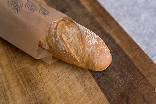 Fresh Baguete in Paper Bag