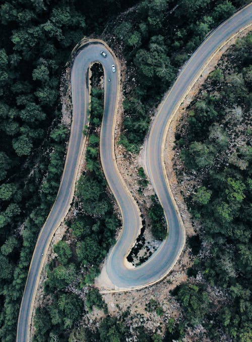 Cars on Winding Road