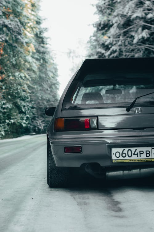 Close-up of a Vintage Honda Civic Hatchback