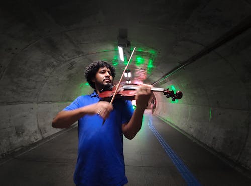 A Man Playing Violin