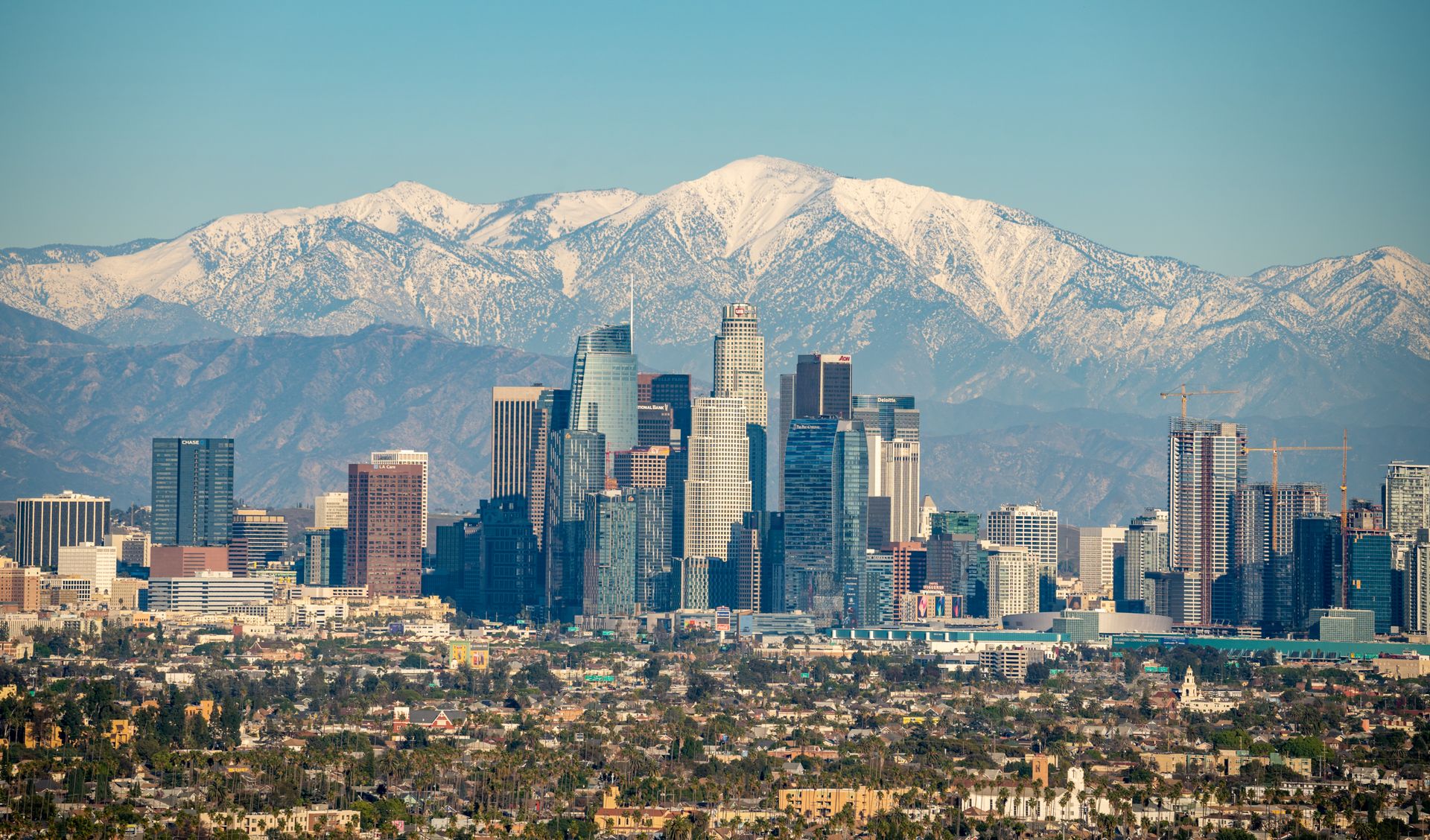 Aerial Photography of the Downtown LA Skyline
