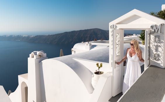 Woman Standing on Balcony