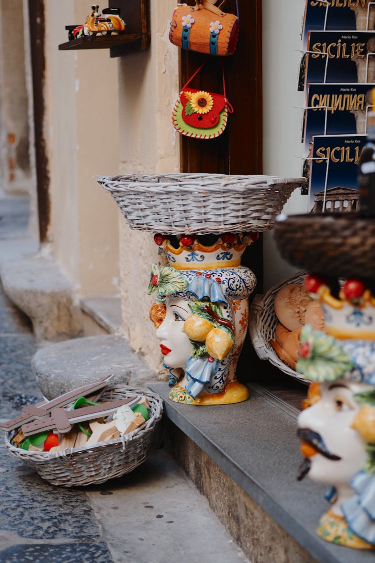 Souvenirs On Display In Front Of Store