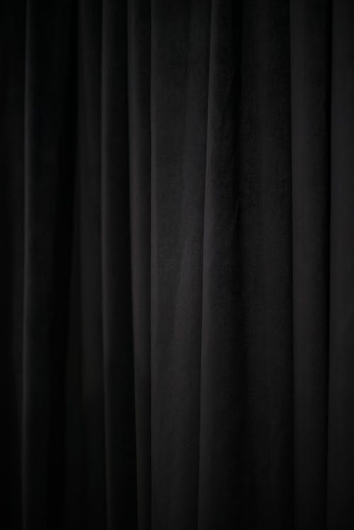 Black and White Photograph of a Curtain