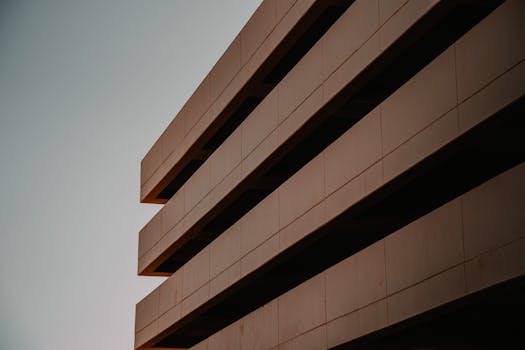 A minimalist view of modern architecture in Orlando, FL, showcasing sleek lines and urban design.