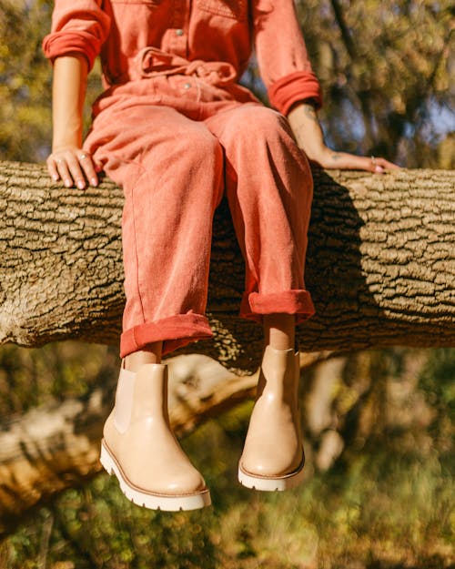 Woman Sitting on a Tree Branch