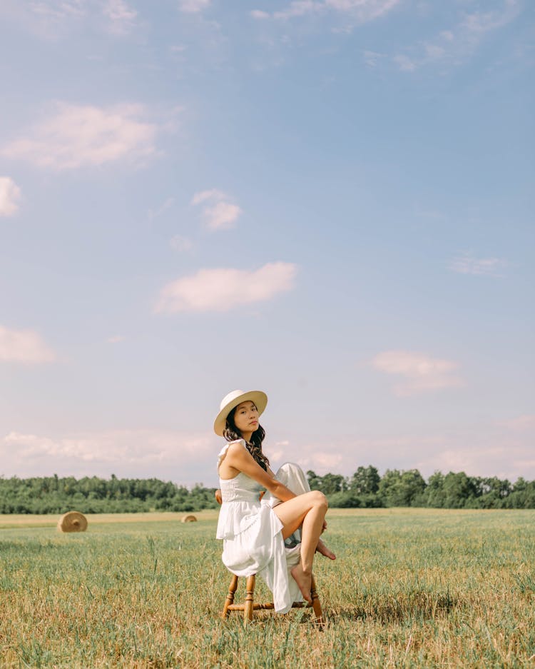 Woman In Countryside In Summer