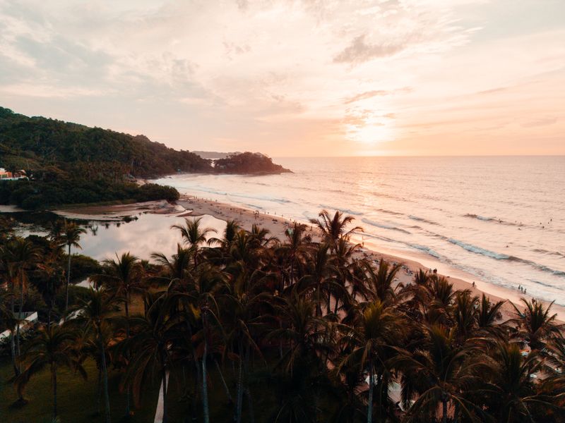 Calm evening light over San Pancho's beach
