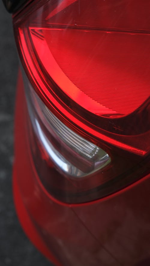 Red Taillight in Close Up Shot