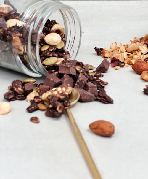 A Jar with Chocolate and Nuts 