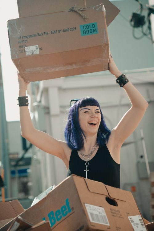 Woman Carrying a Box · Free Stock Photo