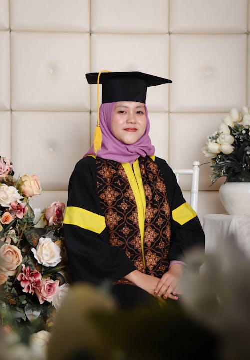 Woman Posing in Academic Dress