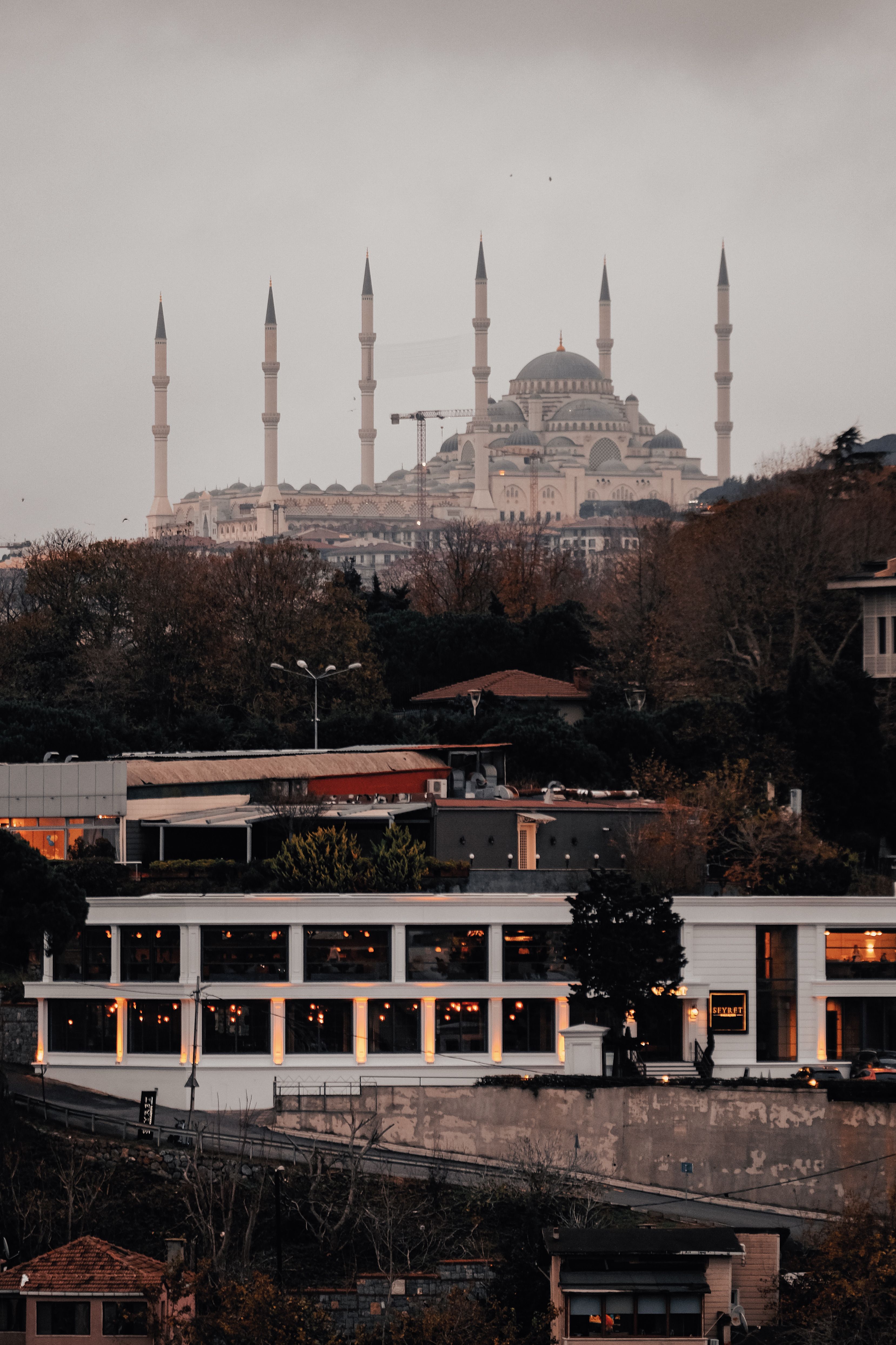 A stunning view of a mosque in Istanbul at dawn, showcasing the rich architectural heritage of Turkey.