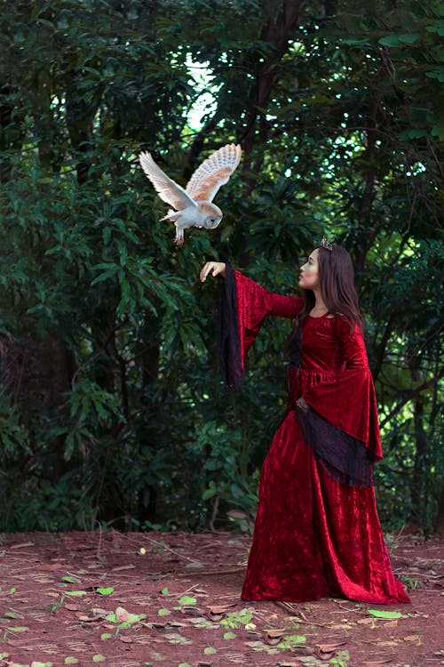 Woman Posing with an Owl 