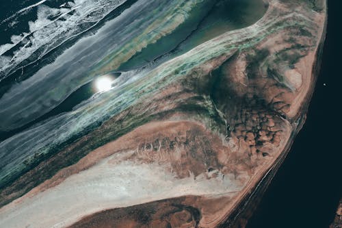 Aerial View of a Spit on the Sea 