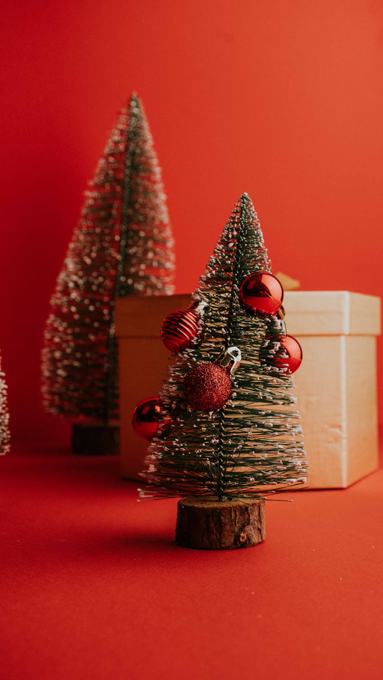 Toy Christmas Trees And Balls