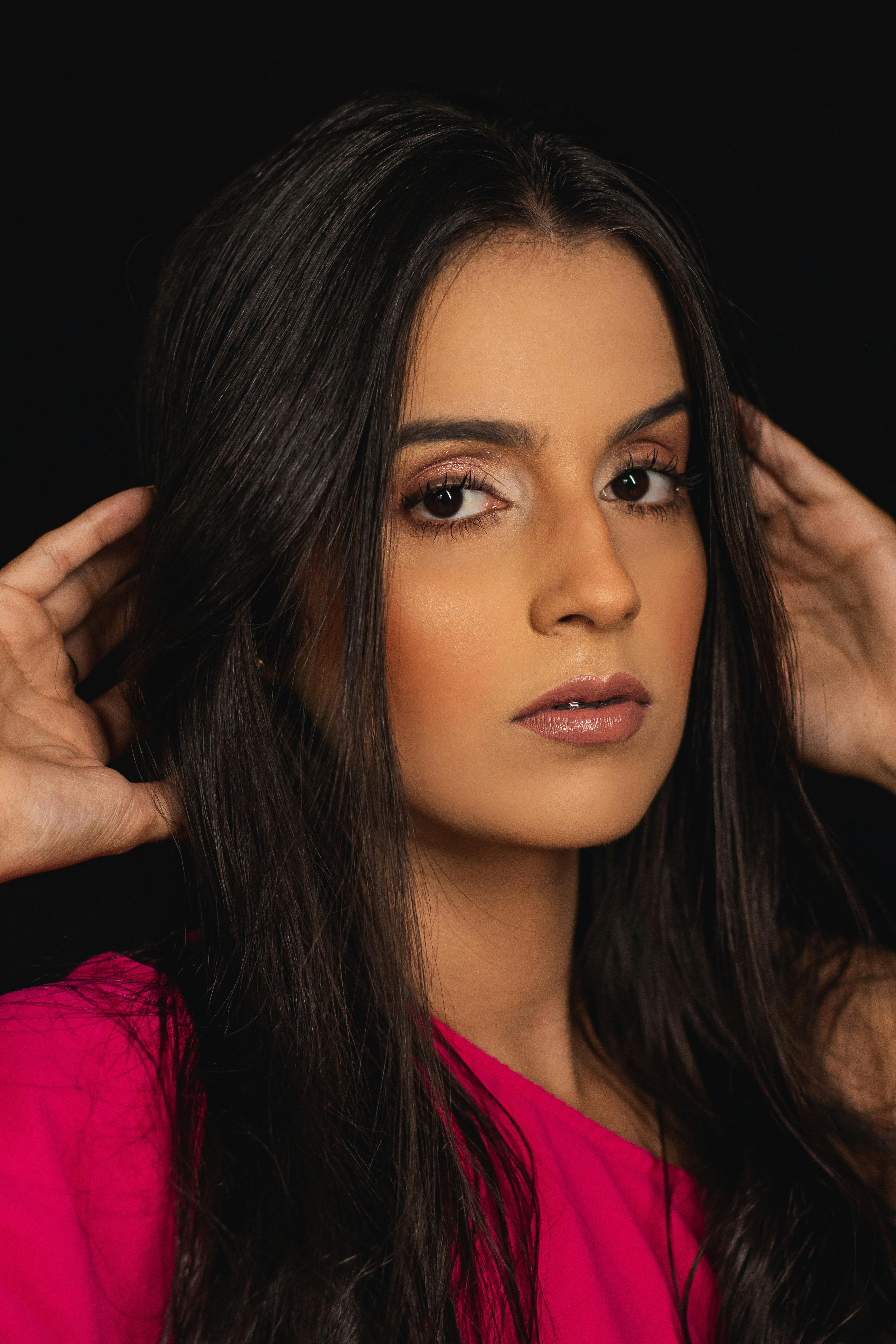 Detailed portrait of hair texture and elegance