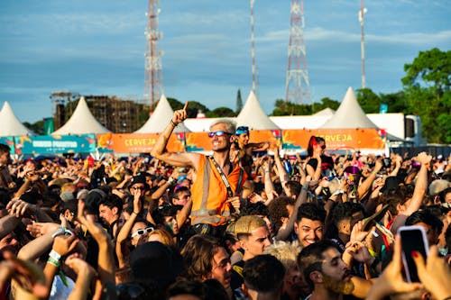 Crowd Enjoying Themselves at a Festival 