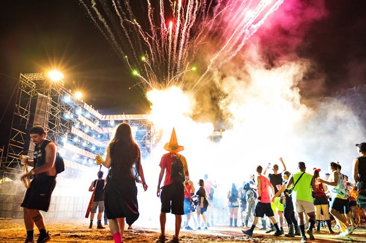 A People Watching Fireworks 