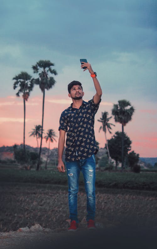 Young Man Taking A Selfie