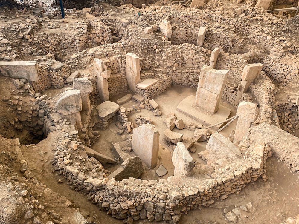 Remains of a Neolithic Settlement in Archaeological Site Gobekli Tepe in Turkey