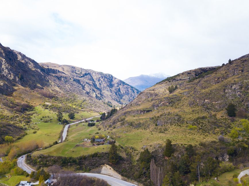 Ultimate 30-Minute Alpine Scenic Flight from Queenstown Review: Soaring Over New Zealand's Most Dramatic Landscapes Review 2026 - Breathtaking aerial view of mountainous landscape in New Zealand, showcasing lush green valleys and winding roads.