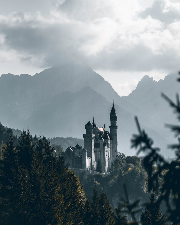 Majestic Castle In Mountains