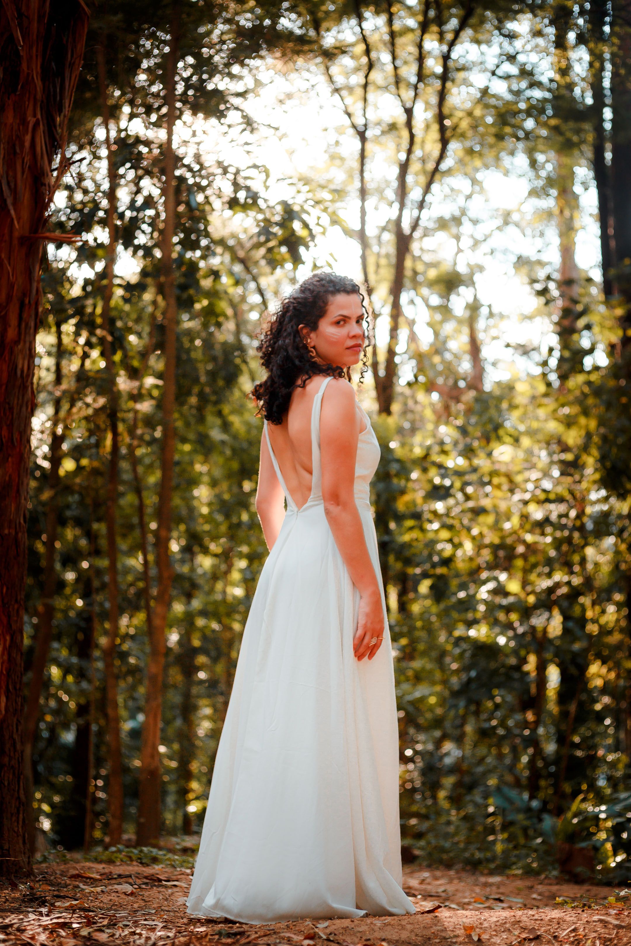 Woman in Dress Posing in Forest · Free Stock Photo