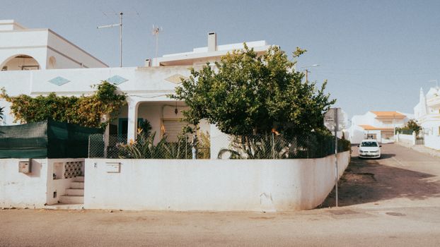 A cozy residential home on a sunny street in Albufeira, Portugal.