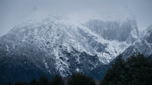 Landscape of High Snowcapped Mountains 