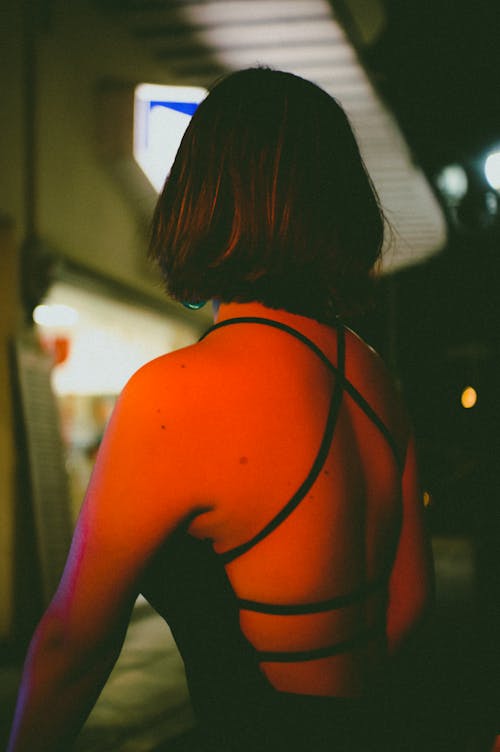 A Woman in Backless Top