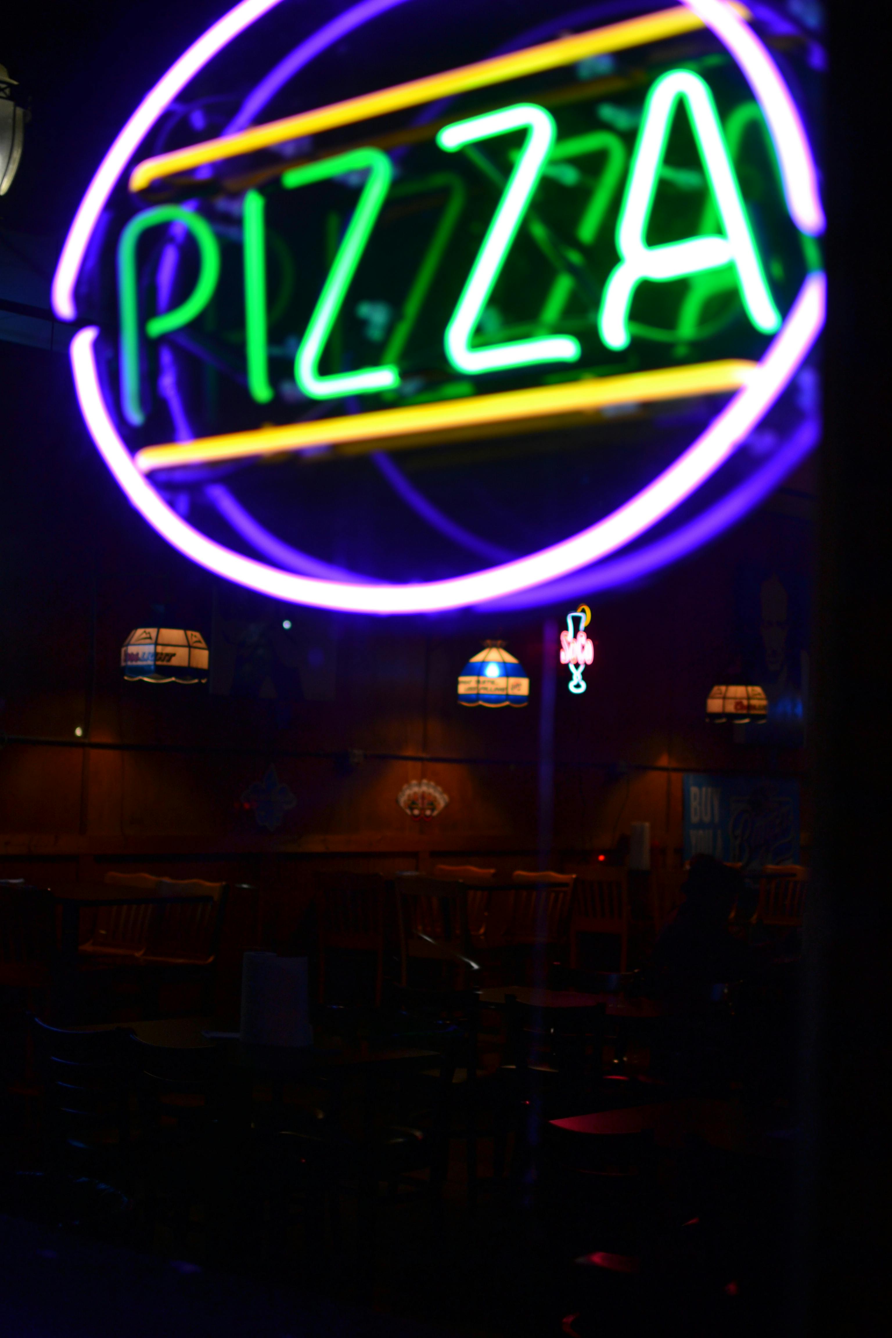 Free stock photo of neon, neon light, pizza