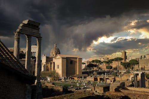 The Ancient City Ruin of Roman Forum in Rome Italy