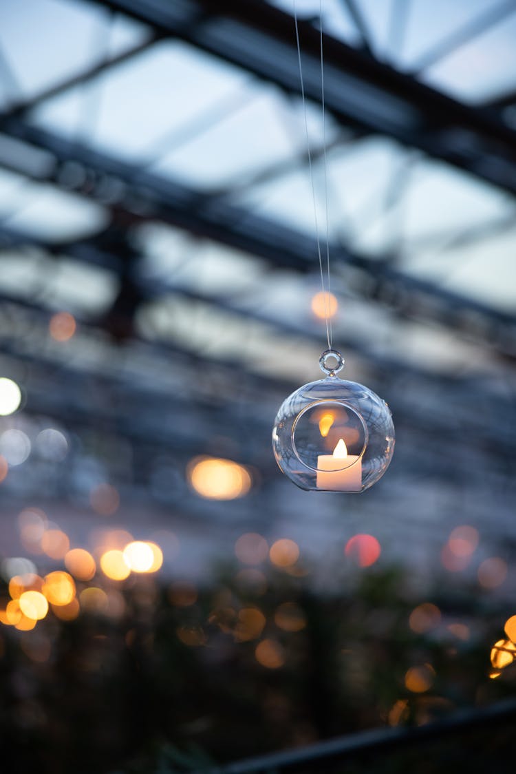 Close Up Of A Christmas Decoration With A Candle