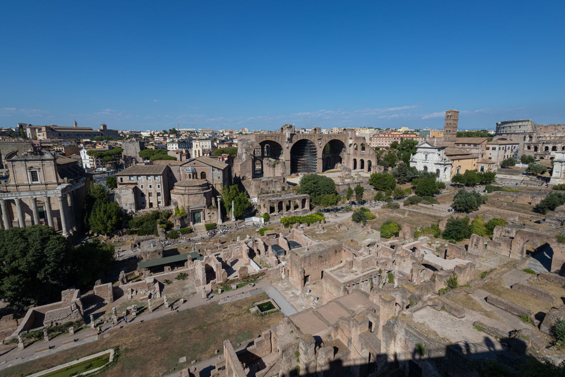 Explore the historic ruins of the Roman Forum in Rome, showcasing ancient architecture and landmarks.