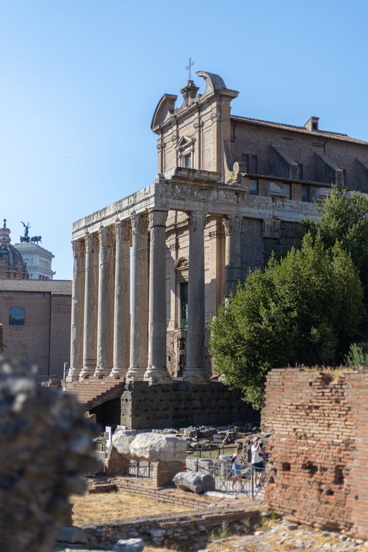 A View Of The San Lorenzo In Miranda In The Roman Forum