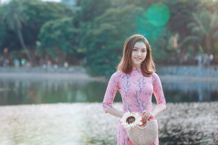 Woman Wearing Pink Top