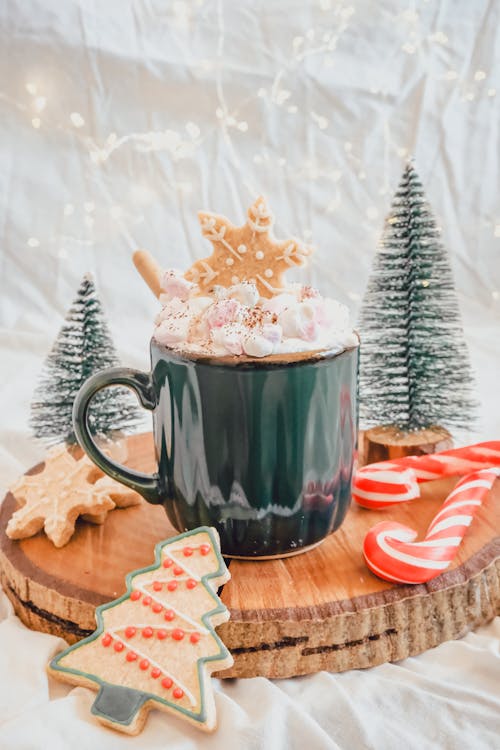 Free Cookies and Candies Beside a Cup Stock Photo