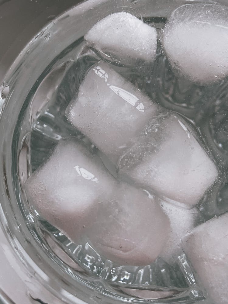 Ice Cubes On Water