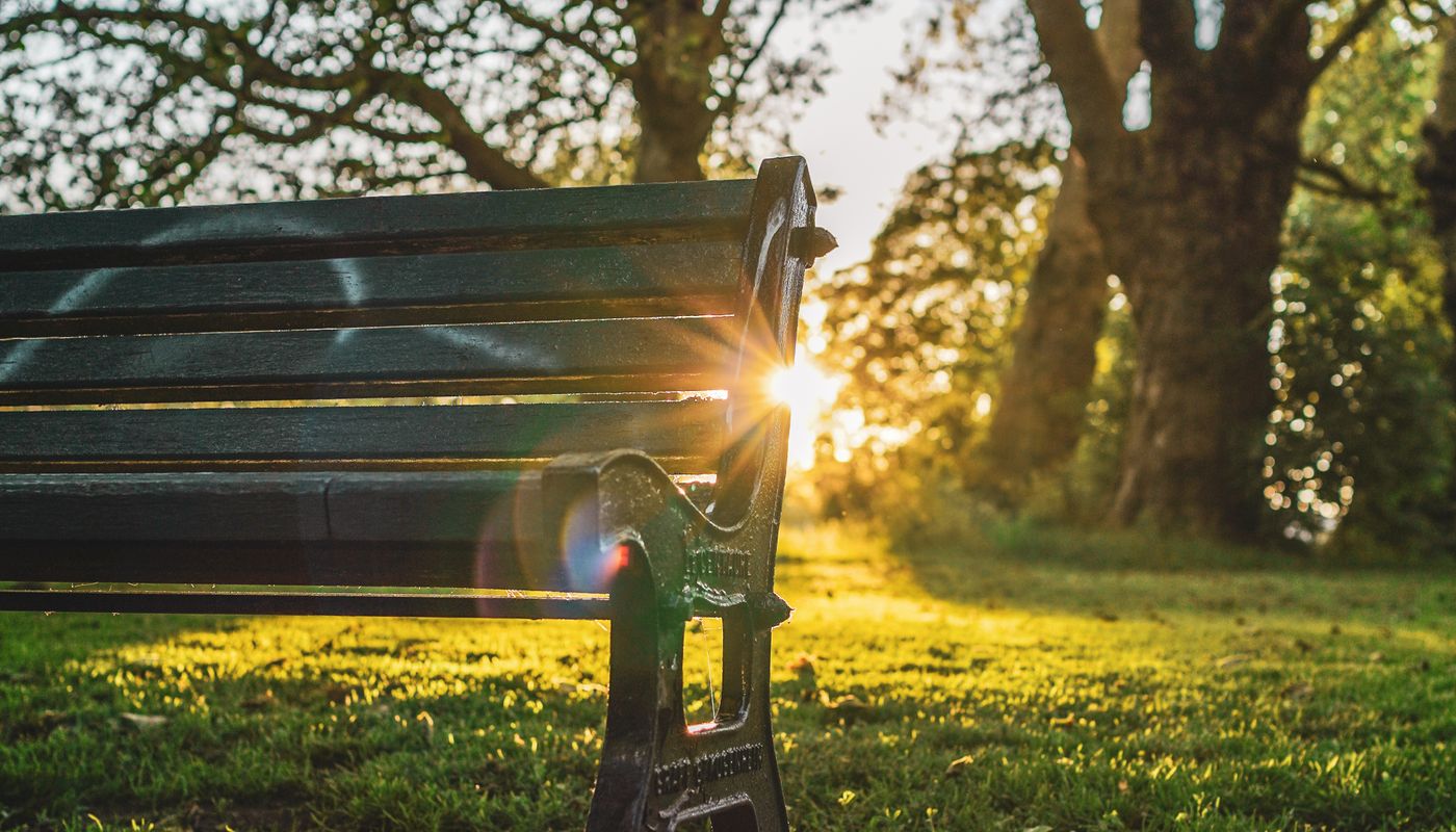 jogging challenge week 5 — Park Bench in Sunlight · Free. Photo: Pexels