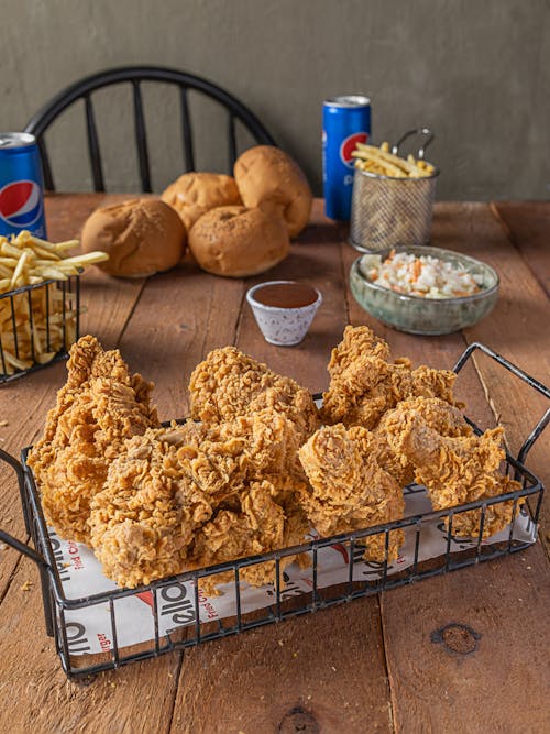 Close-Up Shot of Delicious Fried Chicken