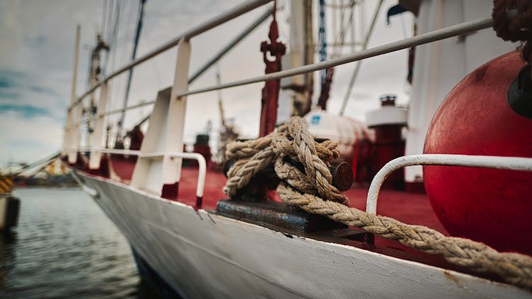 Rope Tied On A Boat